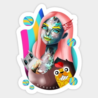 laila smile abstract Sticker